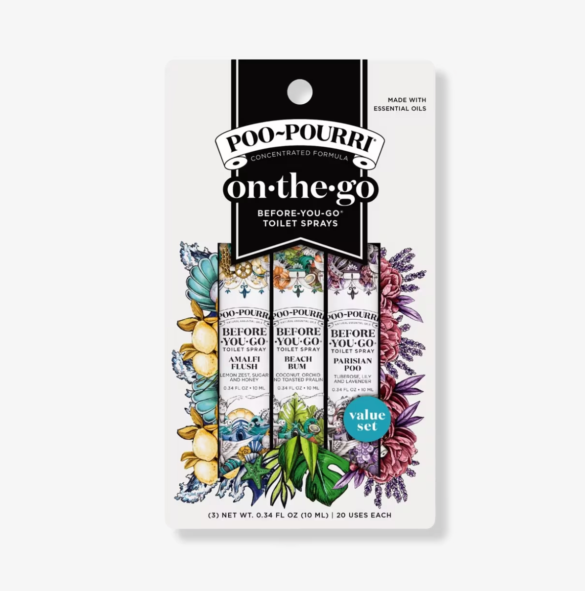 Wanderlust On-The-Go 3 Pack Before-You-Go Toilet Spray Travel Size Set