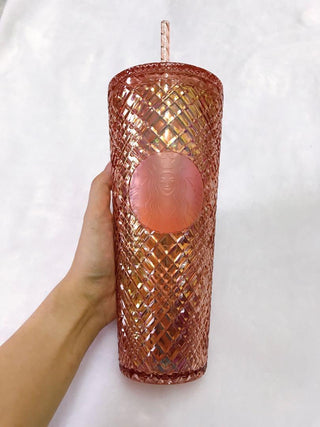 Starbucks USA Rose Gold Jeweled Cold Cup